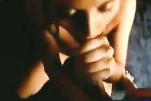 Cute blonde stripper chick sucks my white penis and swallows cum