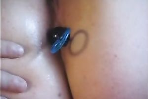 Horny fat wench plays with one as well as the other holes using new toys