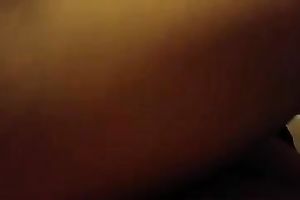 Ebony skinny girlfriend gives head and rides large dong in a cowgirl position