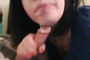 Black haired neighbor engulfing hard jock deepthroat