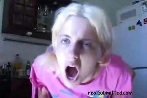 Dirty nasty golden-haired sweetheart group-fucked hard in front of livecam