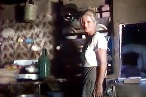 Awesome woman with tremendous body receives pushed on the beach