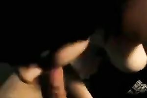 Extremely voracious for cum black haired wife of my buddy gives him head