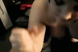 Extremely voracious for cum black haired wife of my buddy gives him head