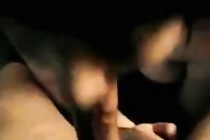 Extremely voracious for cum black haired wife of my buddy gives him head