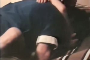 Brunette lean sweetheart with merry pleasing boobies feeding on a prick