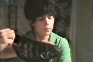 Brunette lean sweetheart with merry pleasing boobies feeding on a prick