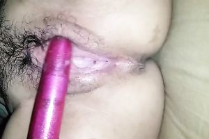 I love to fuck my hairy soaking and meaty pussy with my pink fake penis