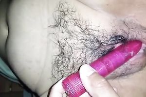 I love to fuck my hairy soaking and meaty pussy with my pink fake penis