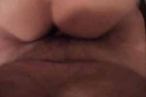 Bosomy dilettante raven haired girlie gives BJ and receives muff licked