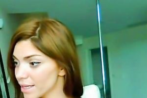 Hot hazel haired cam angel demonstrates herself naked again