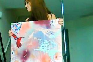 Hot hazel haired cam angel demonstrates herself naked again