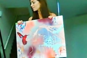 Hot hazel haired cam angel demonstrates herself naked again