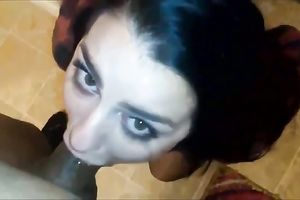 Pallid white honey stood on knees to suck my dark buddy's biggest BBC