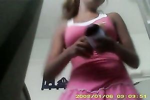 Spy livecam vid of all natural nineteen yo sweetie flashing her fine rounded bum