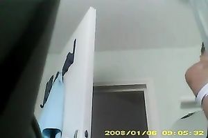 Spy livecam vid of all natural nineteen yo sweetie flashing her fine rounded bum