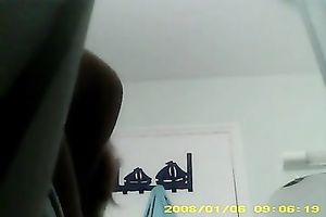 Spy livecam vid of all natural nineteen yo sweetie flashing her fine rounded bum