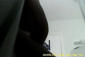 Spy livecam vid of all natural nineteen yo sweetie flashing her fine rounded bum