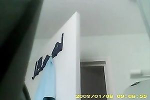 Spy livecam vid of all natural nineteen yo sweetie flashing her fine rounded bum