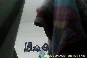 Spy livecam vid of all natural nineteen yo sweetie flashing her fine rounded bum