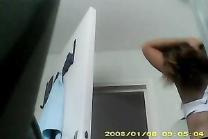 Spy livecam vid of all natural nineteen yo sweetie flashing her fine rounded bum