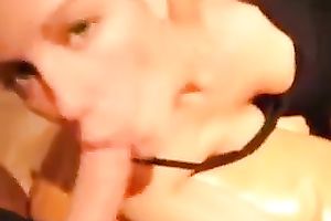 Light haired cute and lovely housewife of my buddy gives him admirable head
