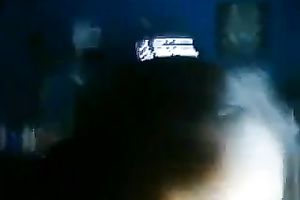 Dark skinned blowlerina with nice-looking face sucked my buddy's lengthy BBC