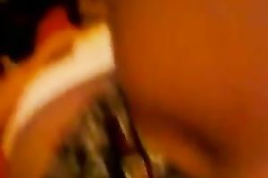 My lusty girlfriend can't live without stimulating her own love button a bit in the evening