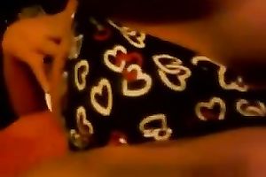 My lusty girlfriend can't live without stimulating her own love button a bit in the evening
