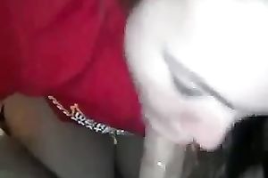 Big-assed college slutty wife sucks my shlong in advance of taking it in her muff