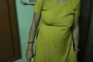 Super fat non-professional Indian whore receives rid of sari to show off her boobies