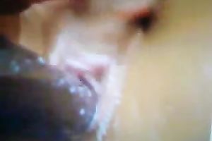 Check out the marvelous soaked and hairless bawdy cleft of my black cock sluts