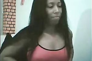 Dominican honey posing seductively whilst webcamming with me