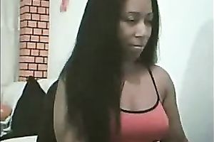 Dominican honey posing seductively whilst webcamming with me