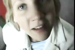 Cute and sexually excited golden-haired girlfriend can't live without engulfing ramrod in public places