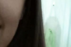 Adorable white non-professional girlfriend positions on web camera and pleases orally