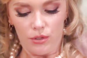 Sensational large crunchy bunch of white gals on the sofa