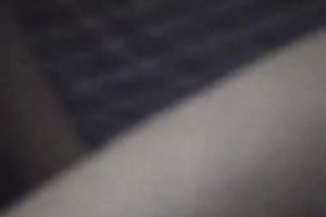 Glamorous brunette hair slutty wife shows off her large ass in hot dark belts