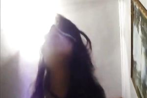 Awesome buxom slim dark brown honey with large mambos was riding me