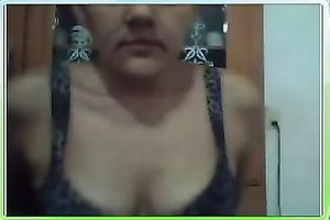 Amateur bitch showed off in her underware to expose her milk sacks and wazoo