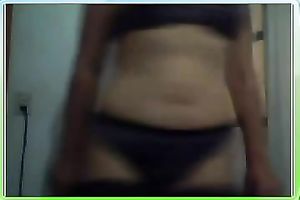 Amateur bitch showed off in her underware to expose her milk sacks and wazoo