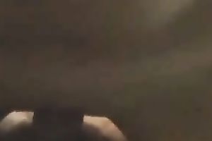 Stunning dark brown GF rides hard schlong on top after giving great blowjob