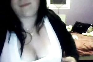 She can barely pull out her large meatballs to show me on the cam