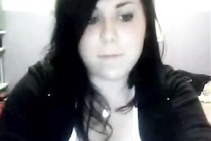 She can barely pull out her large meatballs to show me on the cam