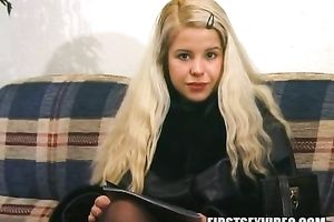 Cute golden-haired sweetie with wet firm breasts showing off on web camera