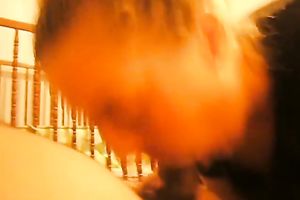 Ruined dark brown bitch gives my cock a thorough oral-sex