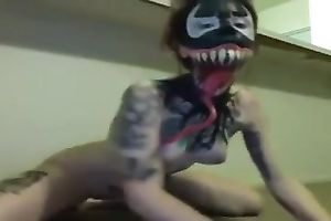 I masturbate with a fake penis after putting on my Halloween make up