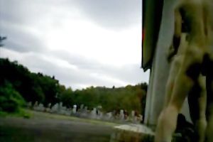 Two sex greedy folks make out outdoor in standing pose