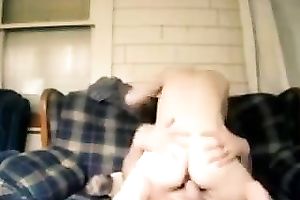 Amazing rather pale casual dark brown gal was riding my buddy's rigid shlong