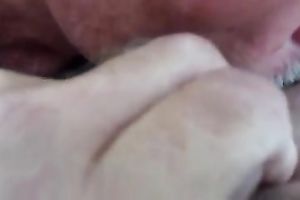 Fingering and licking salty soaked snatch in the park